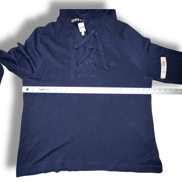 NWT NIC + ZOE Lace Up Hoodie - Navy / White XXL - Picture 9 of 16